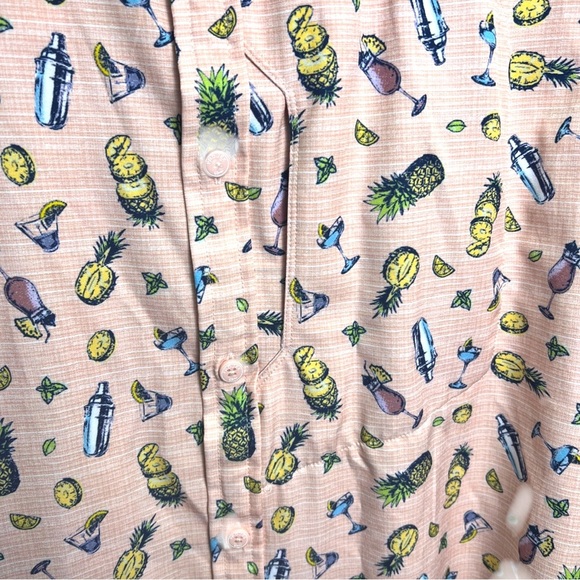 Projek Raw Button Down Mens Large Shirt Sunset Lounge Cocktail Party Vacation - Picture 4 of 6